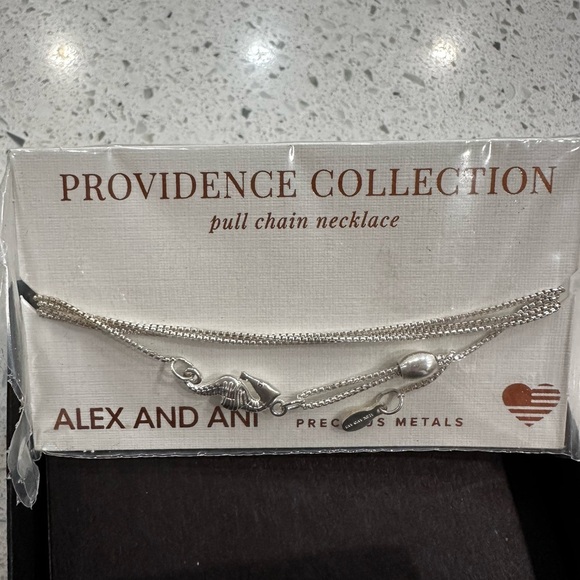 Alex and Ani .925 sterling Silver Seahorse Pendant pull chain Necklace - Picture 5 of 6